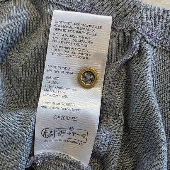 Pilcro Anthropologie The Andie Ribbed Henley Top L Plaid Smocked Pleated Whimsyg - Picture 8 of 9